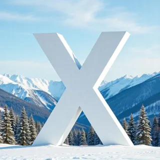 Mountains in winter — letter X