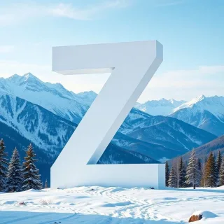 Mountains in winter — letter Z