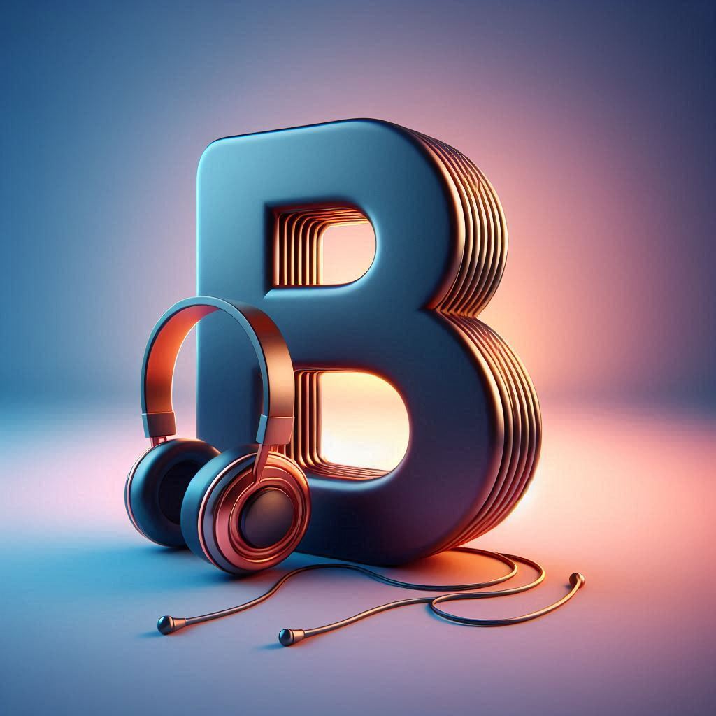 Music headphones — letter B