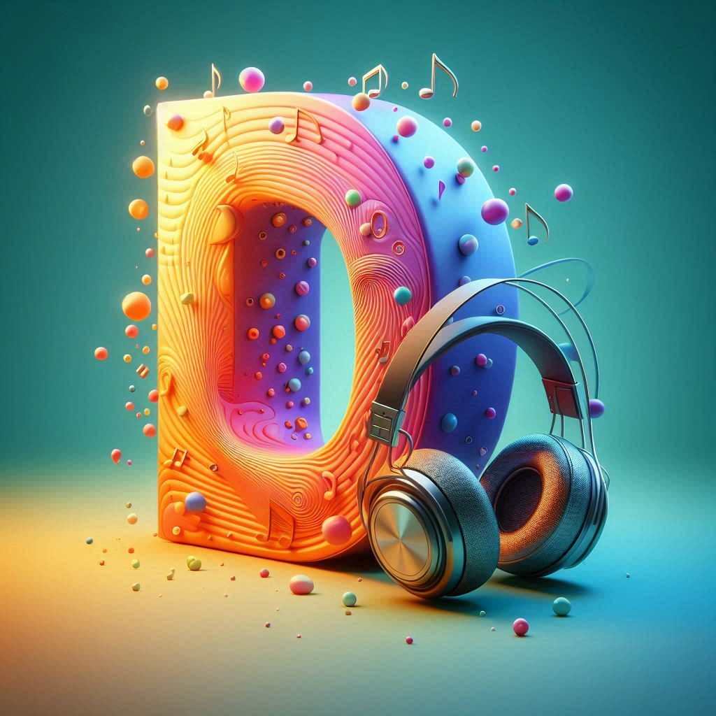 Music headphones — letter D (variant 2)