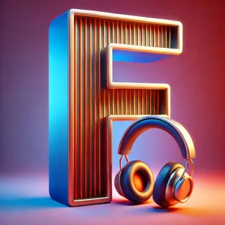 Music headphones — letter F