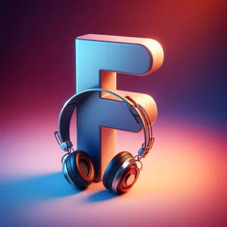 Music headphones — letter F (variant 2)