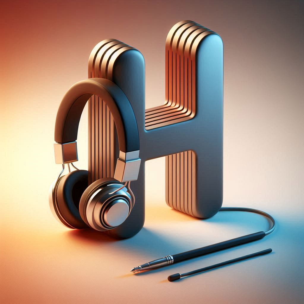 Music headphones — letter H