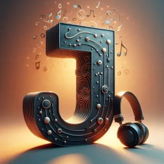 Music headphones — letter J