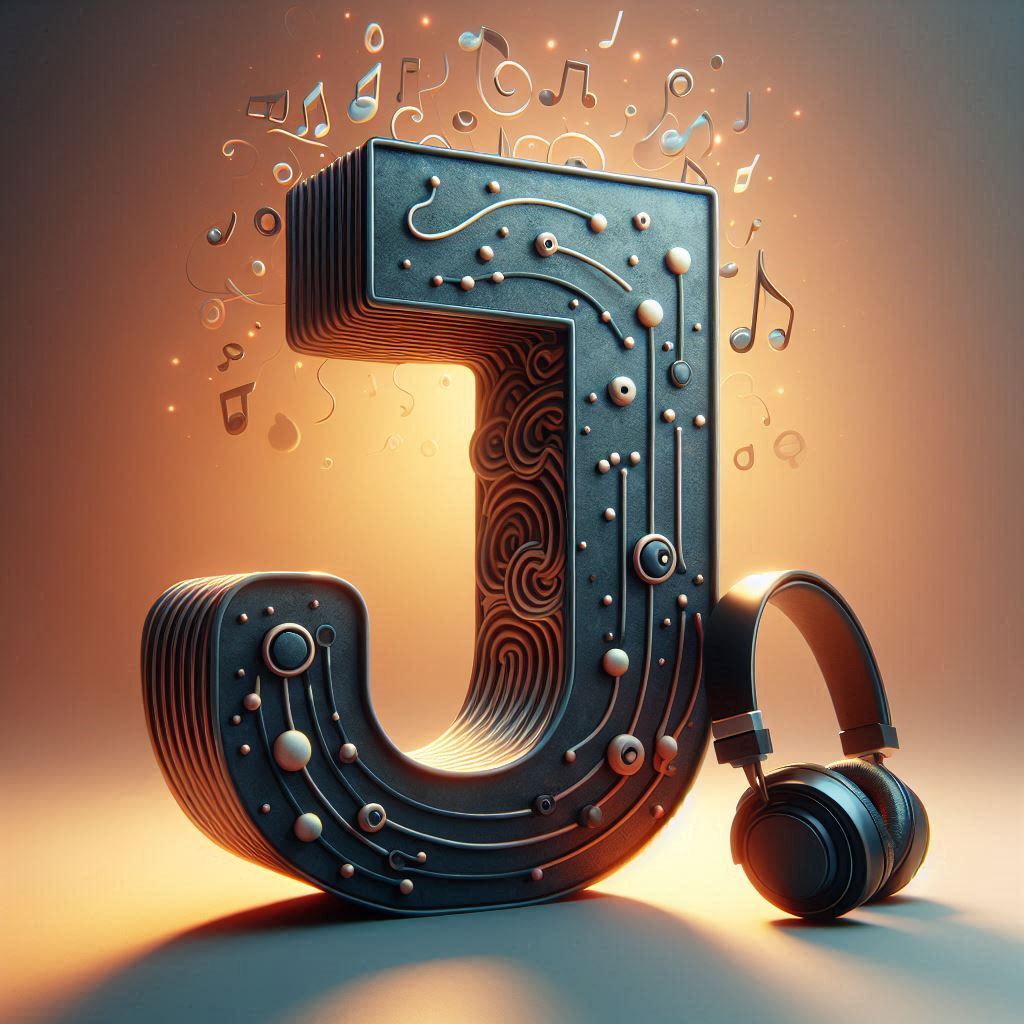 Music headphones — letter J