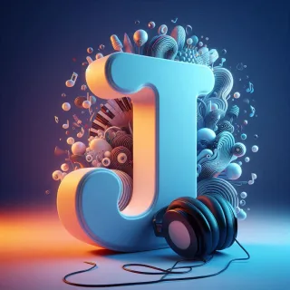 Music headphones — letter J (variant 2)