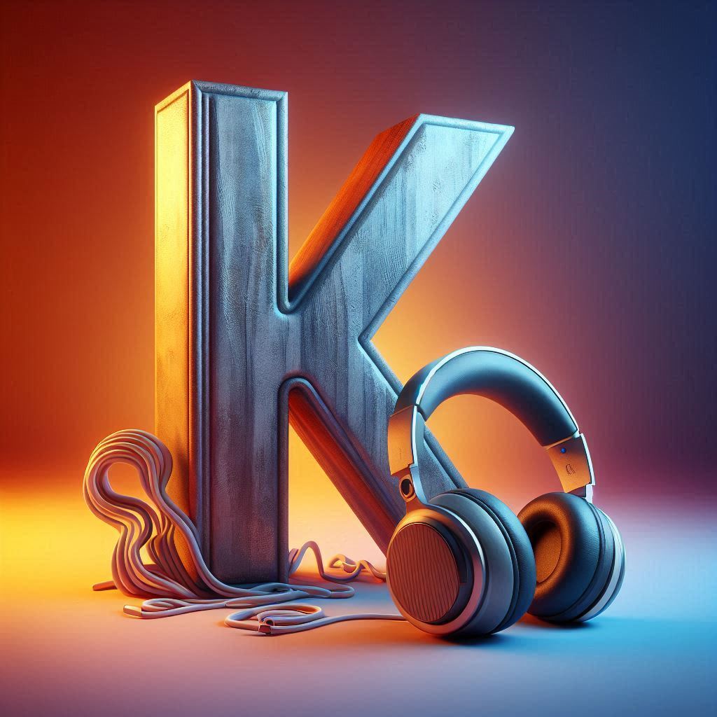 Music headphones — letter K