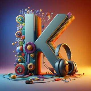 Music headphones — letter K (variant 2)