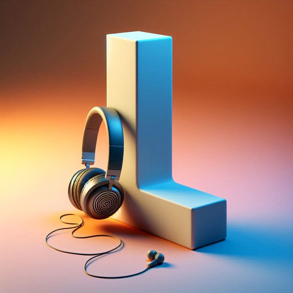 Music headphones — letter L