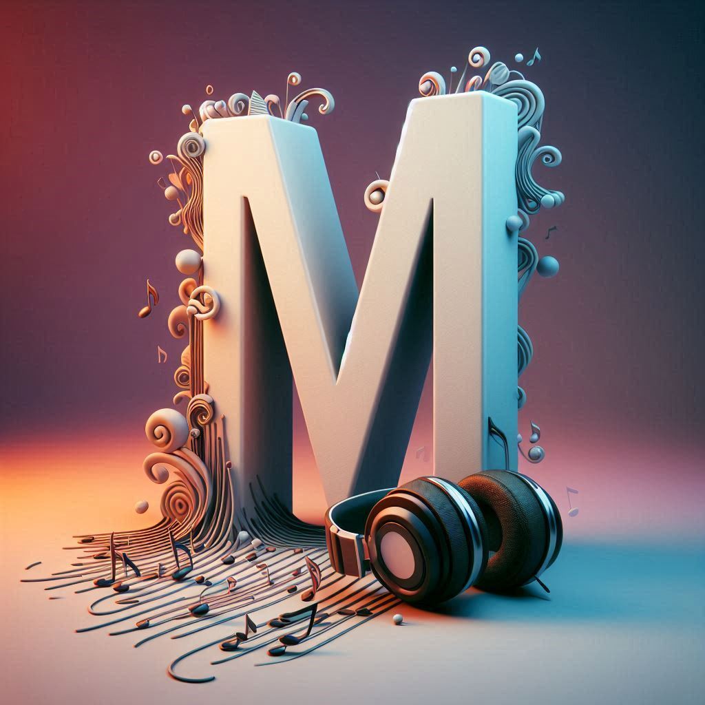 Music headphones — letter M