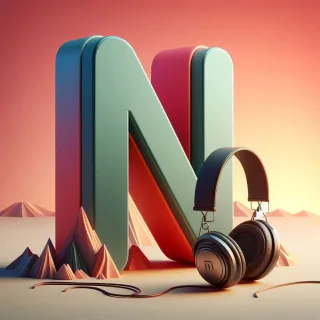 Music headphones — letter N