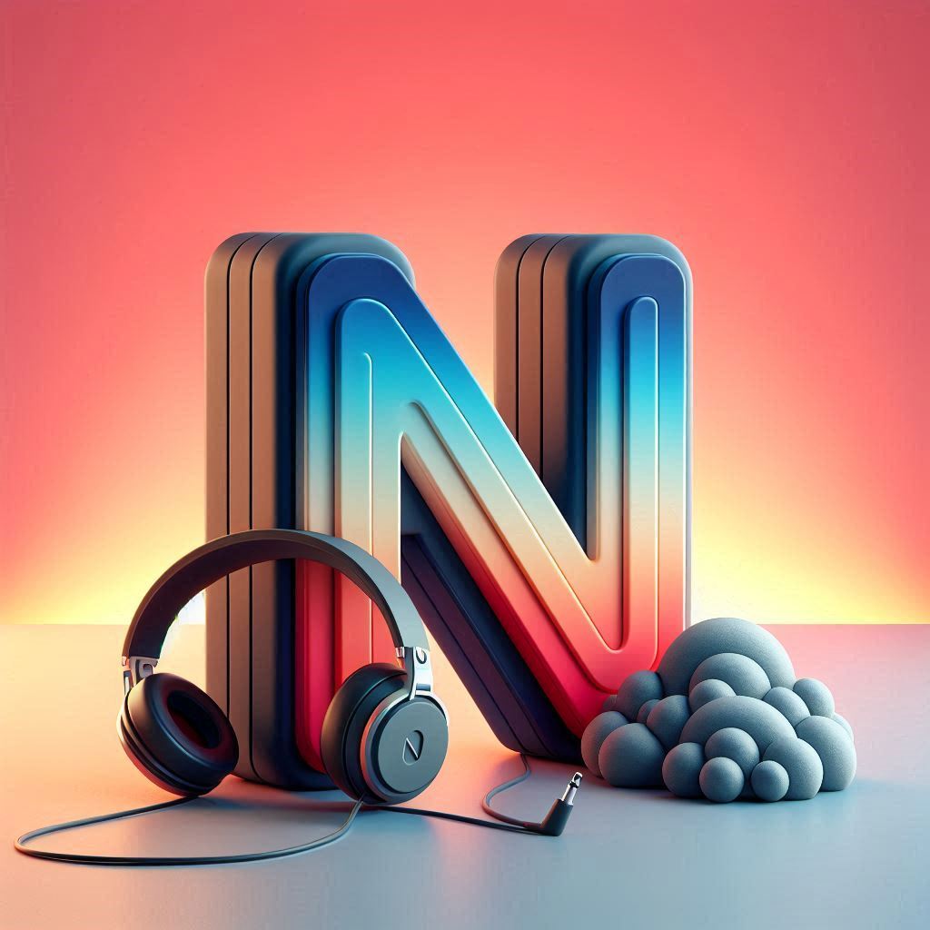 Music headphones — letter N (variant 2)