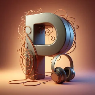 Music headphones — letter P (variant 2)