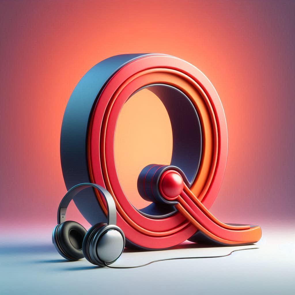 Music headphones — letter Q