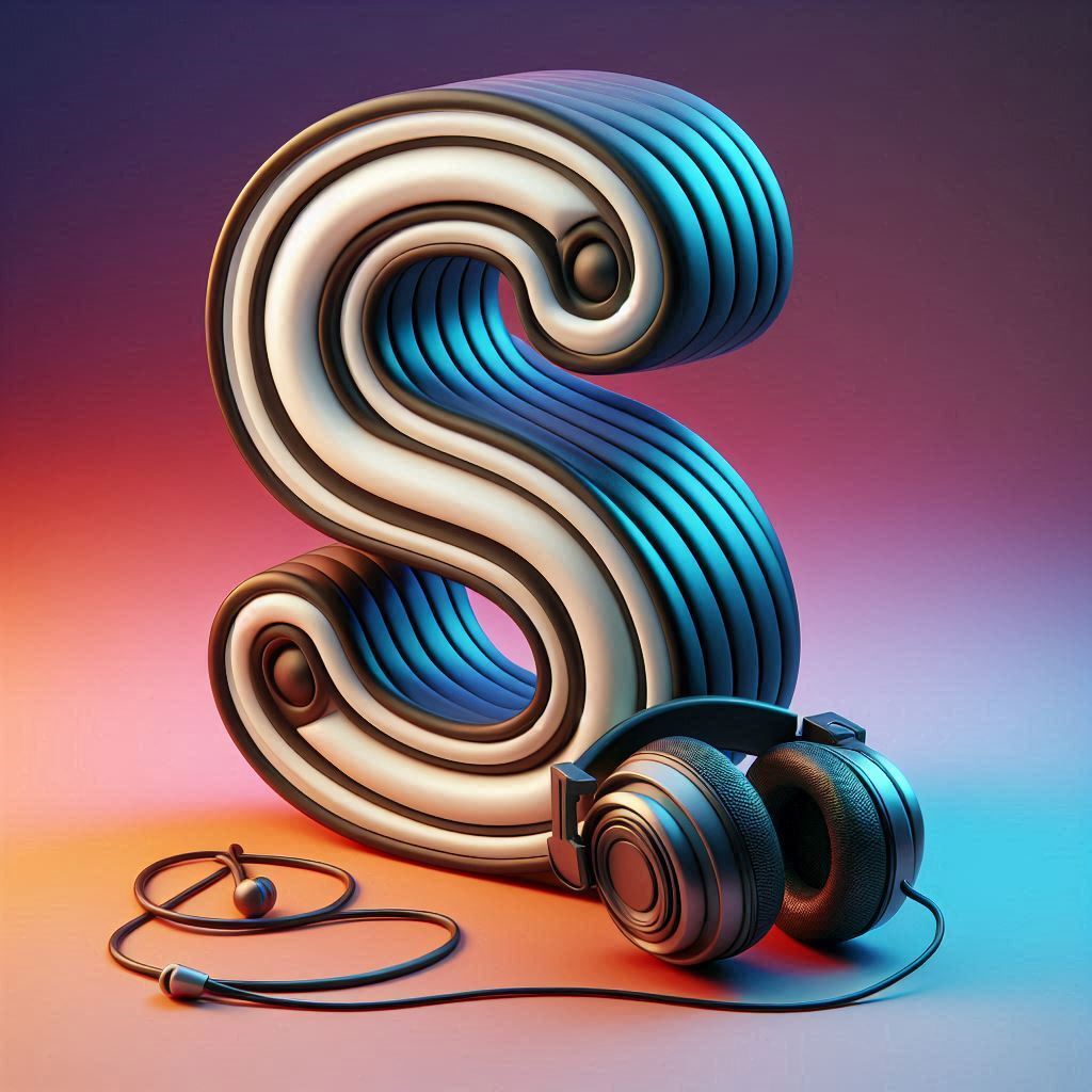 Music headphones — letter S