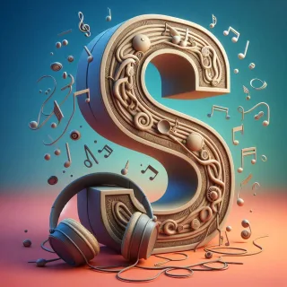 Music headphones — letter S (variant 2)