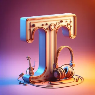 Music headphones — letter T