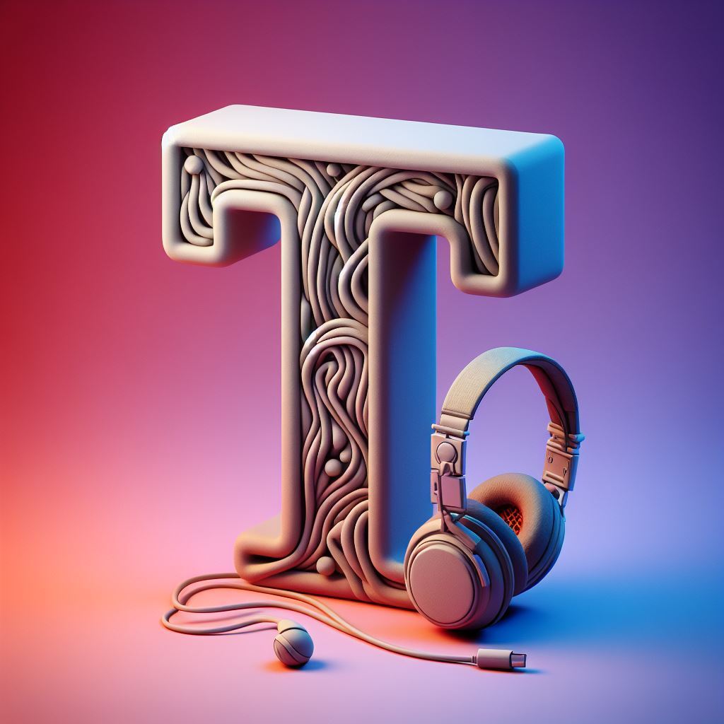Music headphones — letter T (variant 2)