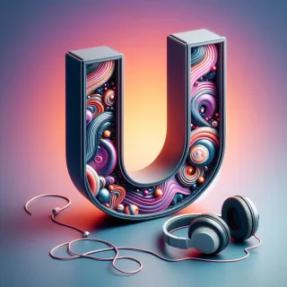 Music headphones — letter U (variant 2)