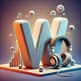Music headphones — letter W (variant 2)