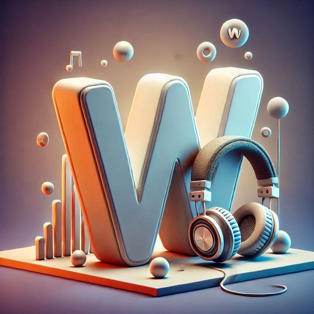 Music headphones — letter W (variant 2)