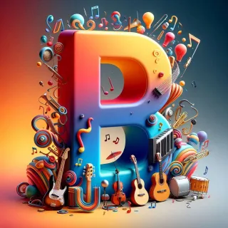 Musical instruments — letter B (variant 2)