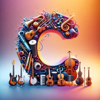 Musical instruments — letter C (variant 2)