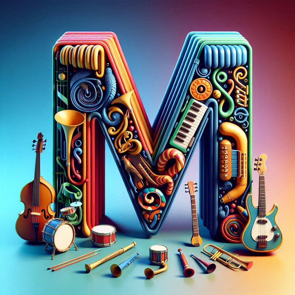 Musical instruments — letter M (variant 2)