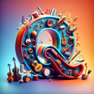 Musical instruments — letter Q (variant 2)