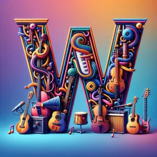 Musical instruments — letter W (variant 2)