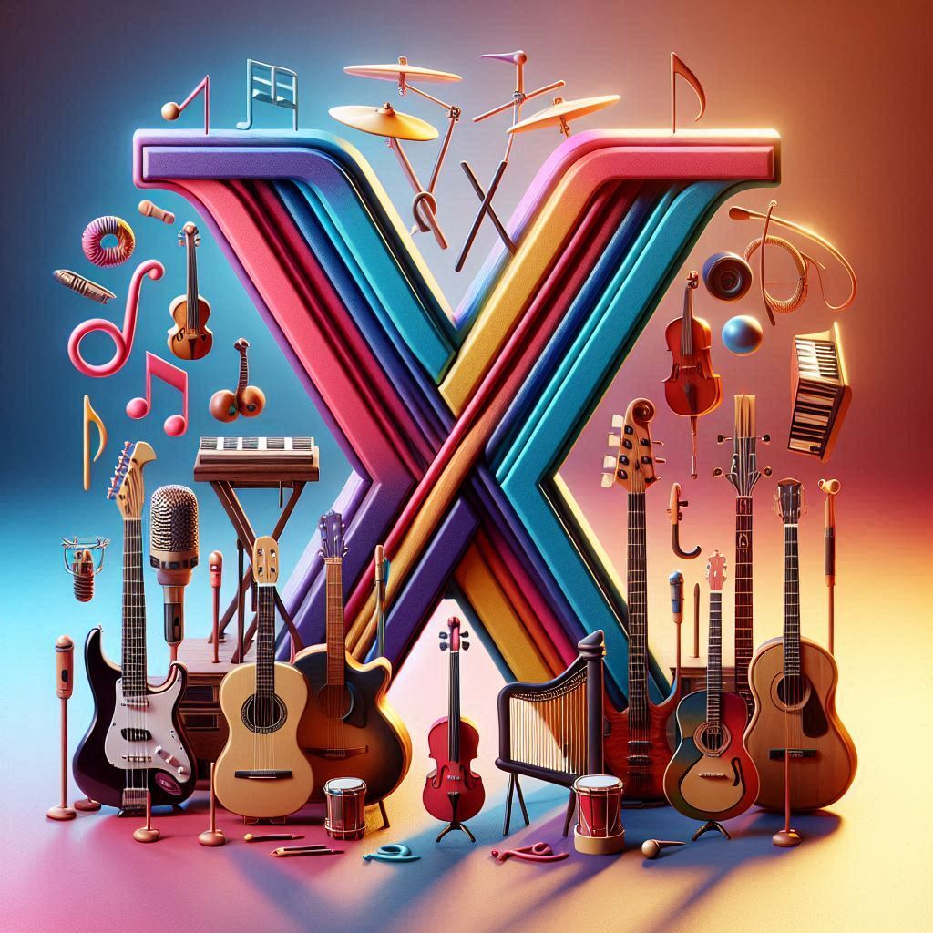 Musical instruments — letter X (variant 2)