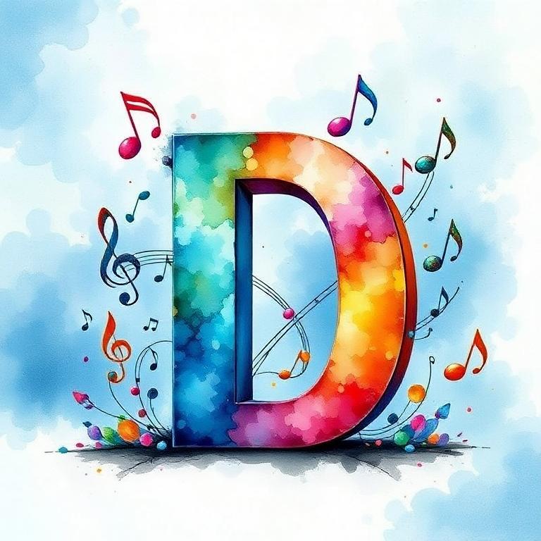 Musical notes 3 — letter D