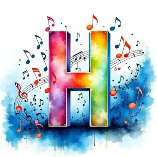 Musical notes 3 — letter H