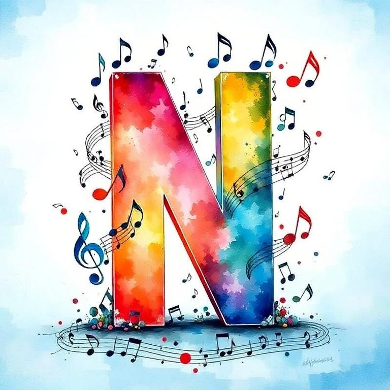Musical notes 3 — letter N