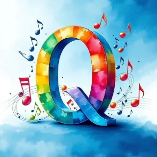 Musical notes 3 — letter Q