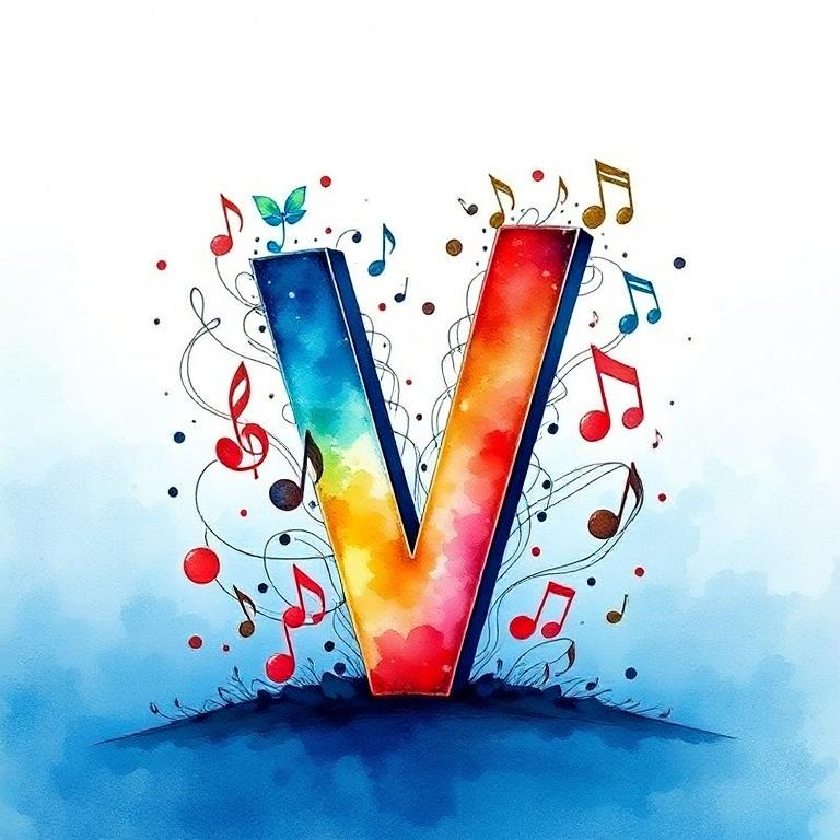 Musical notes 3 — letter V