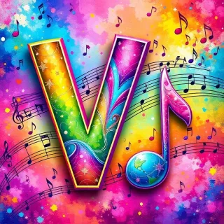Musical notes 4 — letter V