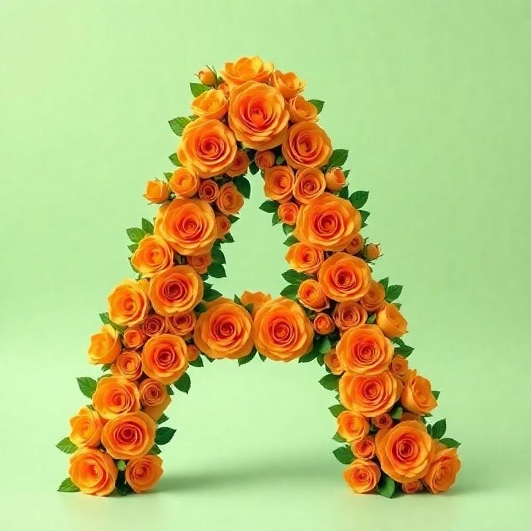 Orange roses — letter A