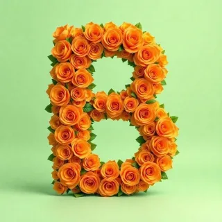 Orange roses — letter B