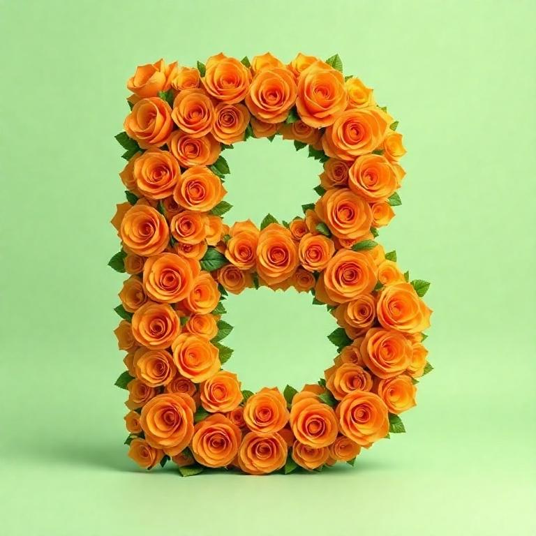 Orange roses — letter B