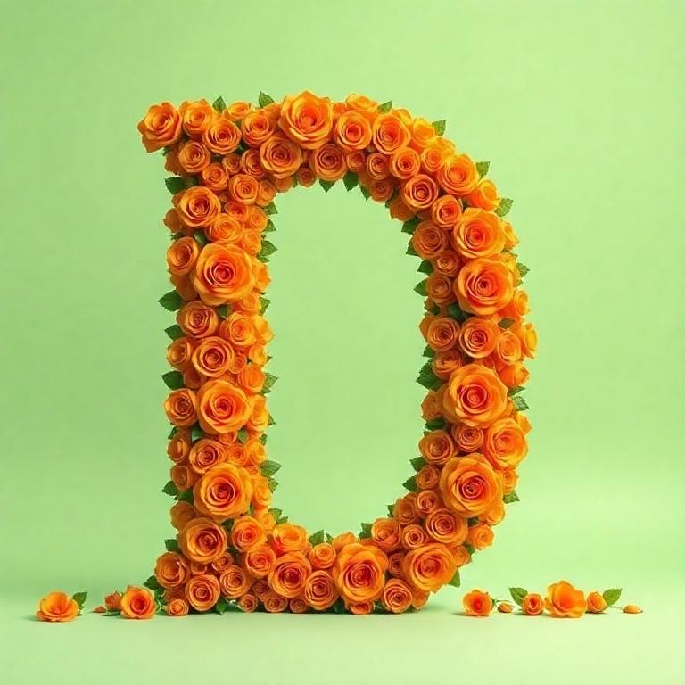 Orange roses — letter D