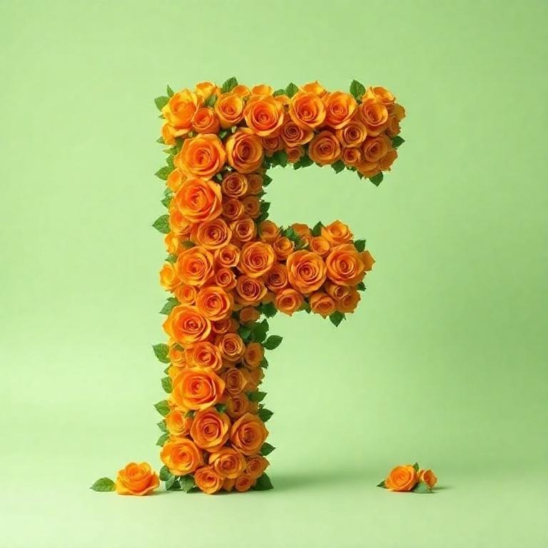 Orange roses — letter F