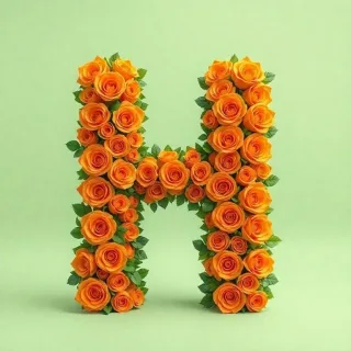 Orange roses — letter H