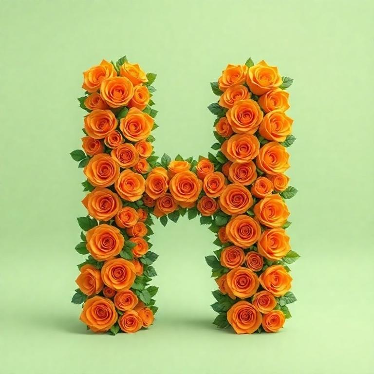 Orange roses — letter H