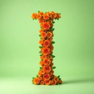 Orange roses — letter I