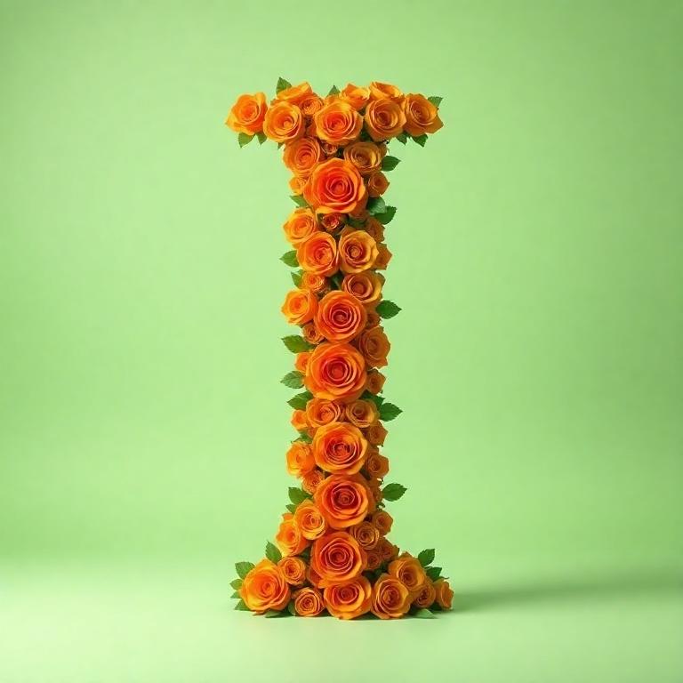 Orange roses — letter I
