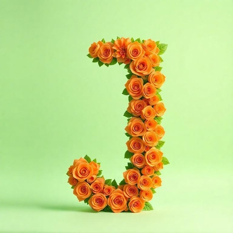 Orange roses — letter J