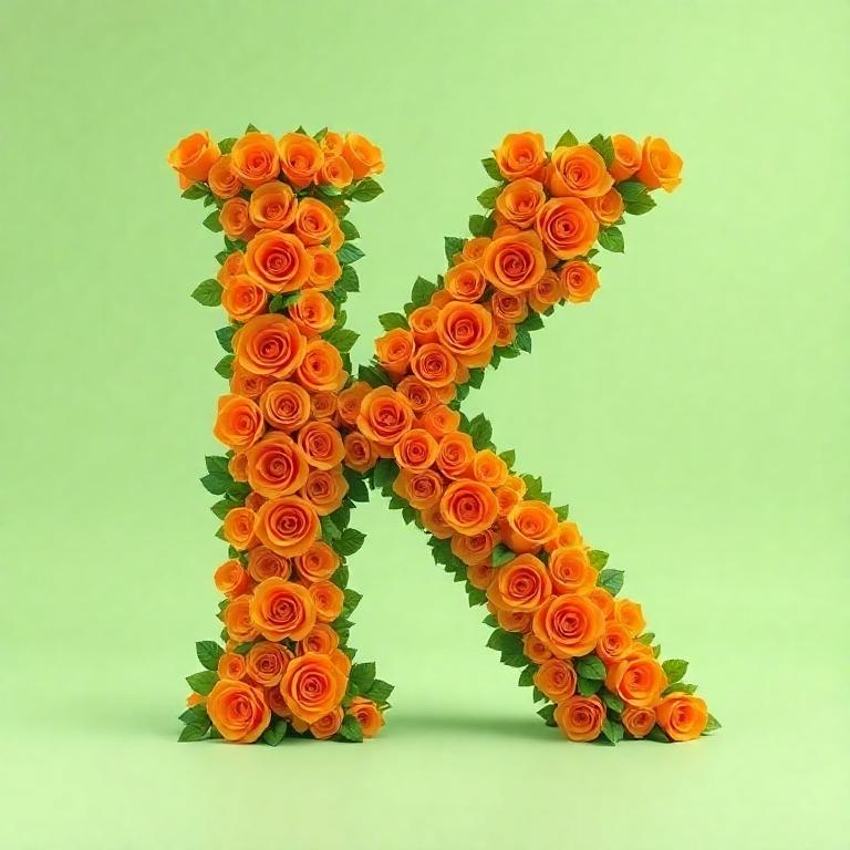 Orange roses — letter K