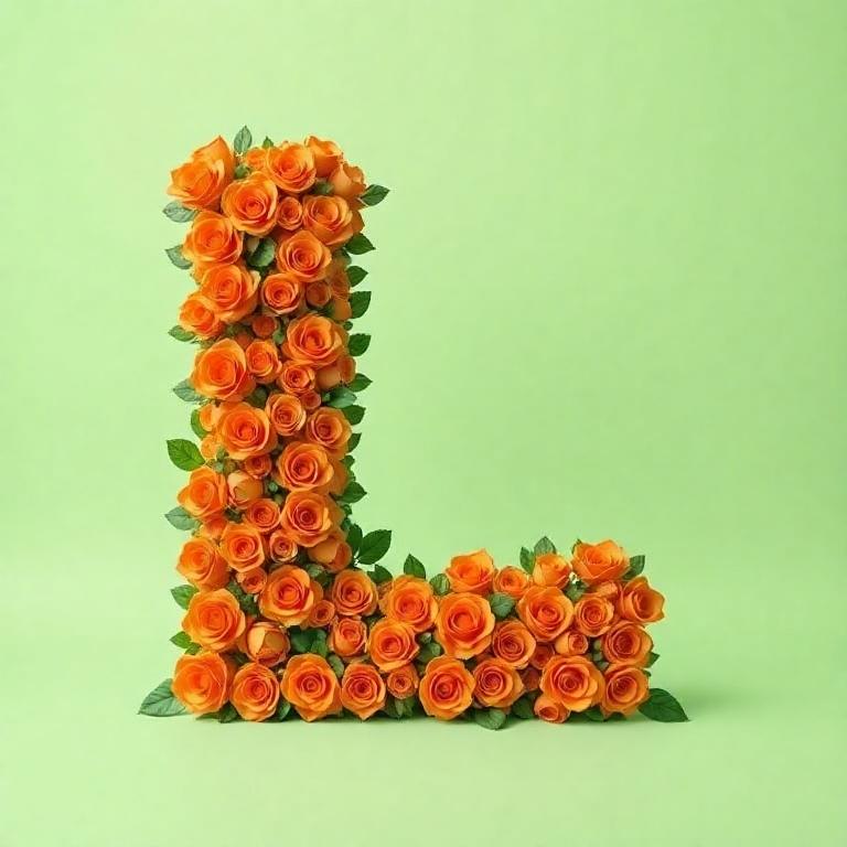Orange roses — letter L