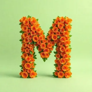 Orange roses — letter M